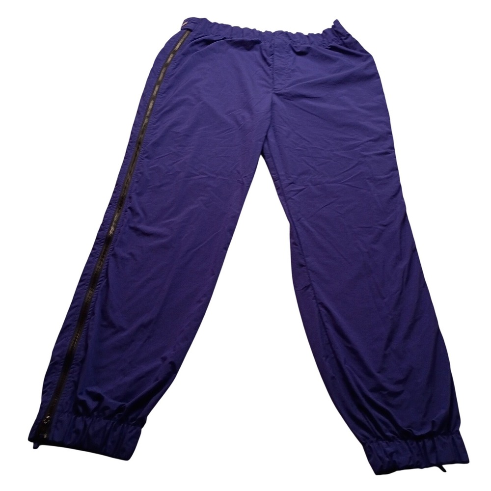 Vintage Black Bear Ski Pants Purple Nylon Side Zip Tapered Winter Trousers NWOT